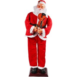 DUŻY MIKOŁAJ Z TRĄBKĄ 180cm FIGURA TAŃCZY ŚPIEWA OZDOBA BOŻE NARODZENIE ŚWIĘTA