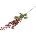 GAŁĄZKA JARZĘBINY Z OŚNIEŻONYMI LIŚĆMI 67 CM czerwona