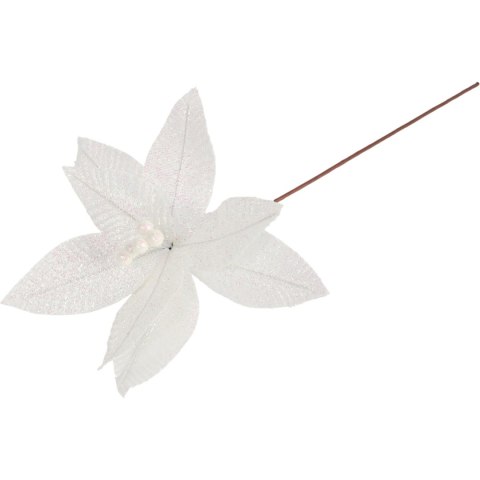 GWIAZDA BETLEJEMSKA POINSECIA OZDOBA KWIAT NA CHOINKĘ DEKORACJA DO STROIKA NA ŚWIĘTA BIAŁA OPALIZUJĄCA