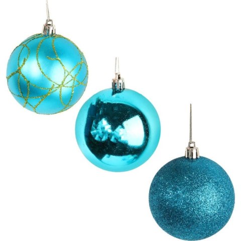 Komplet 12 bombek plastikowych mix w kolorze turkusowym