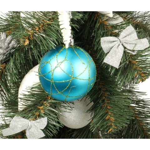 Komplet 12 bombek plastikowych mix w kolorze turkusowym