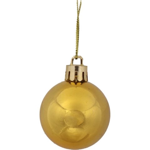 Komplet 12 bombek plastikowych mix w kolorze złotym