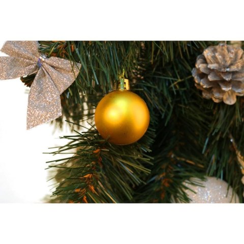 Komplet 12 bombek plastikowych mix w kolorze złotym