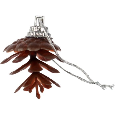 Komplet 12 ozdób bożonarodzeniowych mix z szyszkami SREBRNE