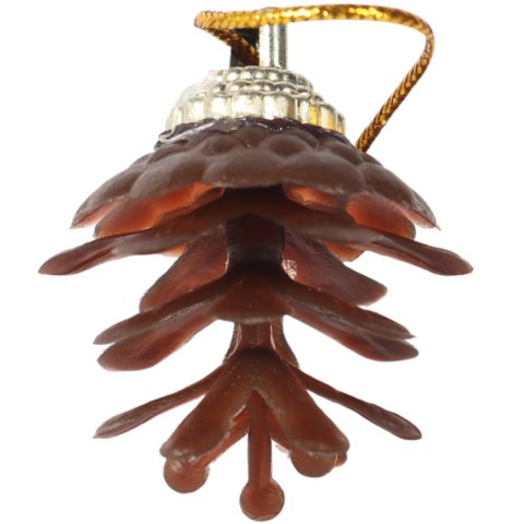 Komplet 12 ozdób bożonarodzeniowych mix z szyszkami SREBRNO CZERWONE