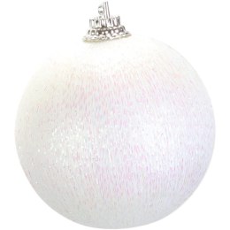 Komplet 16 Bombek Plastikowych 6 cm w Odcieniach Błękitu i Bieli z Brokatem w Eleganckim Opakowaniu