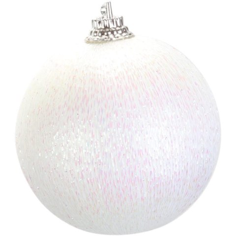 Komplet 16 Bombek Plastikowych 6 cm w Odcieniach Błękitu i Bieli z Brokatem w Eleganckim Opakowaniu