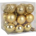 Komplet 27 bombek plastikowych 2 cm złote