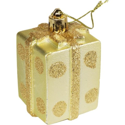 Komplet 4 bombek plastikowych w kształcie prezentów