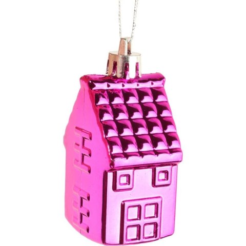 Komplet 6 bombek plastikowych w kształcie domków