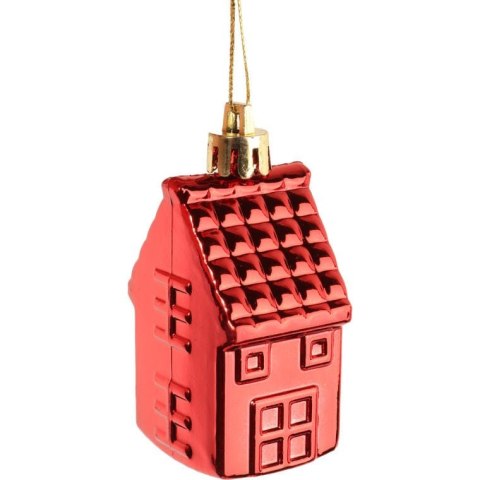 Komplet 6 bombek plastikowych w kształcie domków