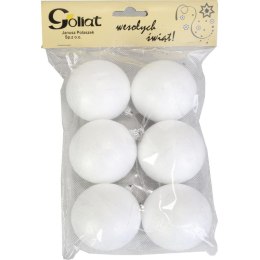 Komplet 6 styropianowych bombek do dekoracji 6 cm