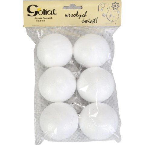 Komplet 6 styropianowych bombek do dekoracji 6 cm