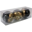 Kpl. 3 bombek plastikowych 8cm czarno złote I