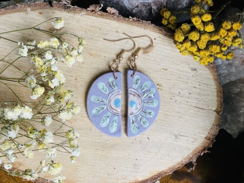 Ręcznie malowane kolczyki ceramiczne
