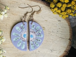 Ręcznie malowane kolczyki ceramiczne