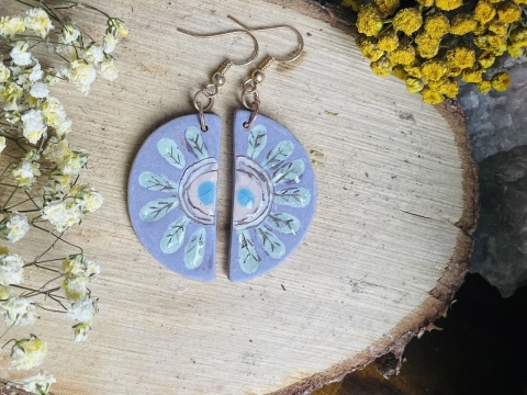 Ręcznie malowane kolczyki ceramiczne