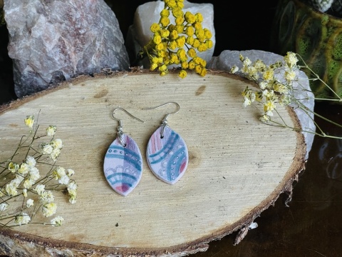 Ceramiczne kolczyki ręcznie malowane