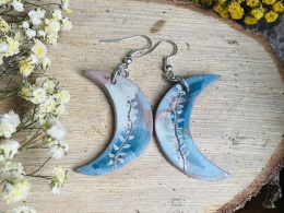 Ceramiczne ręcznie robione kolczyki księżyc
