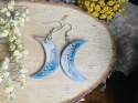 Ceramiczne ręcznie robione kolczyki księżyc
