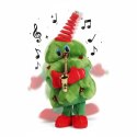 ŚWIĄTECZNA ŚPIEWAJĄCA TAŃCZĄCA CHOINKA ŚWIECI ŚPIEWA POWTARZA INTERAKTYWNA 40 cm Z TRĄBKĄ