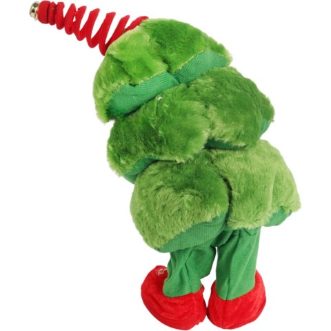 ŚWIĄTECZNA ŚPIEWAJĄCA TAŃCZĄCA CHOINKA ŚWIECI ŚPIEWA POWTARZA INTERAKTYWNA 40 cm Z TRĄBKĄ