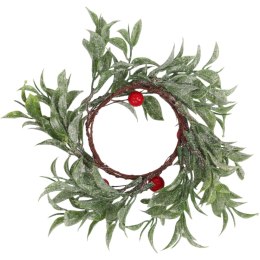 Wianek z jarzębiny z liśćmi stroik 20 cm DEKORACJA NA ŚWIECZKĘ ŚWIĘTA