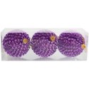 ZESTAW 3 BOMBEK DEKOROWANYCH 8 CM FIOLETOWE