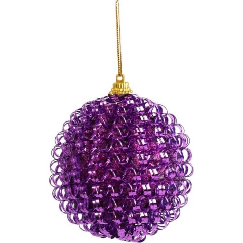 ZESTAW 3 BOMBEK DEKOROWANYCH 8 CM FIOLETOWE