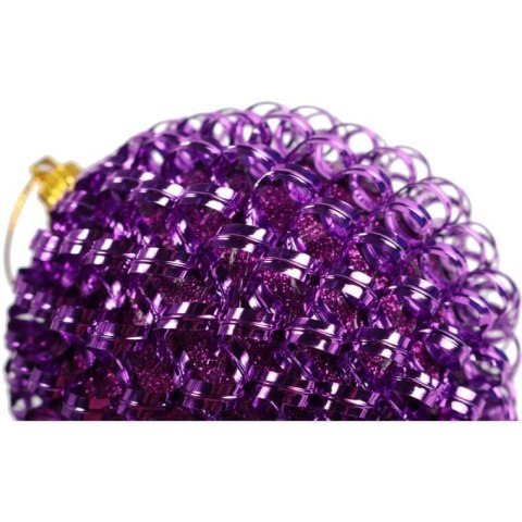 ZESTAW 3 BOMBEK DEKOROWANYCH 8 CM FIOLETOWE