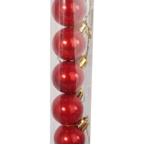 Zestaw 16 bombek plastikowych w tubie 3 cm czerwone