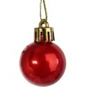Zestaw 16 bombek plastikowych w tubie 3 cm czerwone