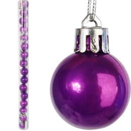 Zestaw 16 bombek plastikowych w tubie 3 cm fioletowe