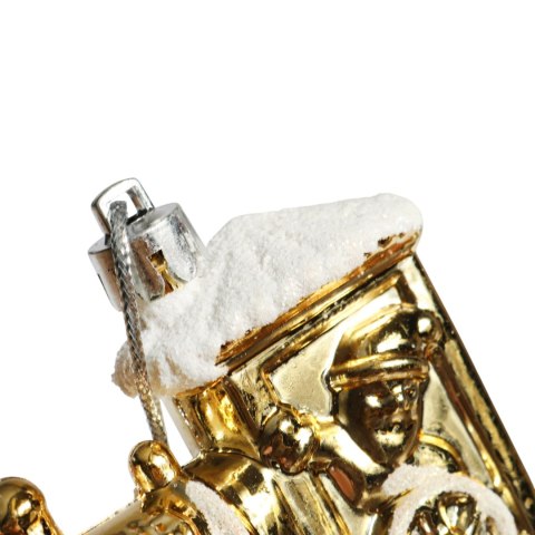 Zestaw 3 Bombek Bożonarodzeniowych w Kształcie LOKOMOTYWY 7 cm - Wytrzymałe i Dekoracyjne Ozdoby Świąteczne ZŁOTE