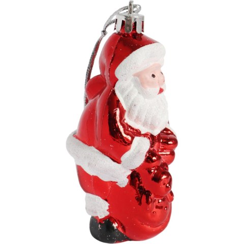 Zestaw 3 Bombek Bożonarodzeniowych w Kształcie MIKOŁAJA 10 cm - Wytrzymałe i Dekoracyjne Ozdoby Świąteczne Czerwone