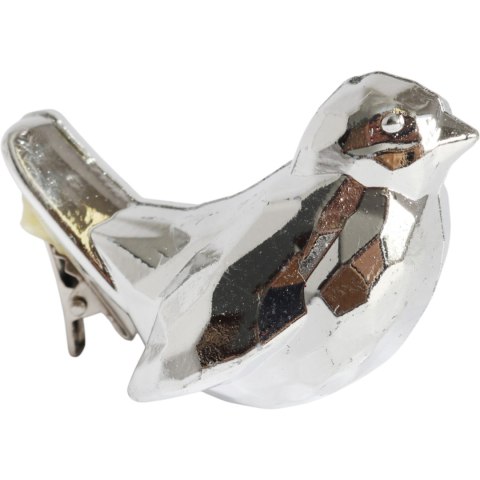 Zestaw 3 Bombek Bożonarodzeniowych w Kształcie PTAKÓW 6 cm - Wytrzymałe i Dekoracyjne Ozdoby Świąteczne Srebrne