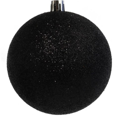 Zestaw 4 Czarnych Bombek Plastikowych 8cm w Przezroczystym Pudełku