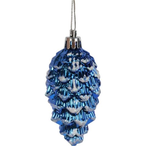 Zestaw 5 Multikolorowych Plastikowych Bombek-Szyszek z Brokatem, 9 cm