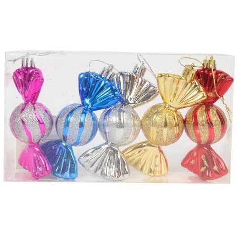 Zestaw 5 bombek plastikowych cukierków 11 cm kolorowe