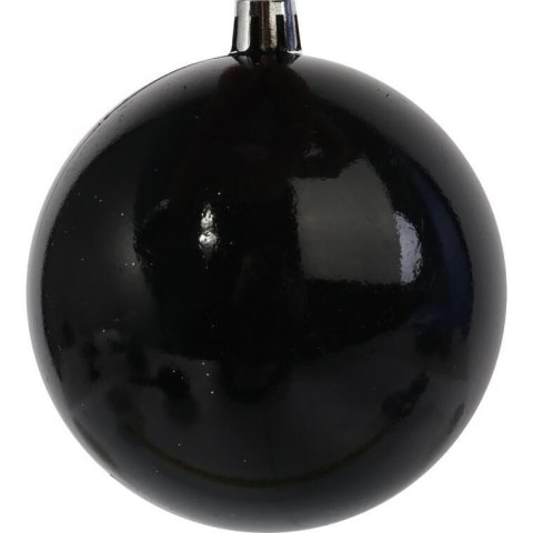 Zestaw 6 Czarnych Bombek Plastikowych 6cm w Przezroczystym Pudełku