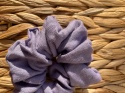 Lniana gumka do włosów scrunchie fioletowa