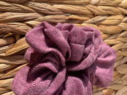 Lniana gumka do włosów scrunchie
